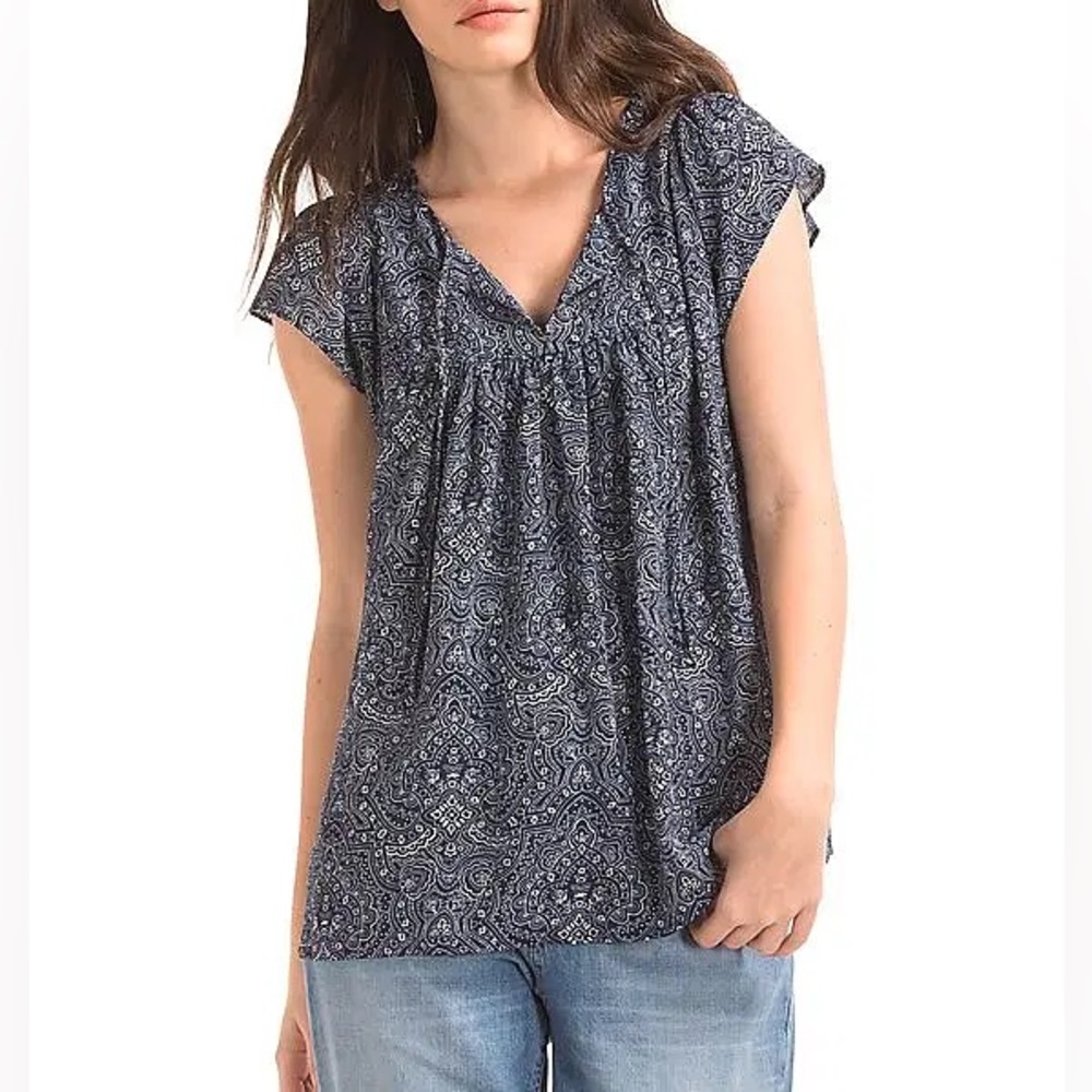 Women's Blue Paisley Top